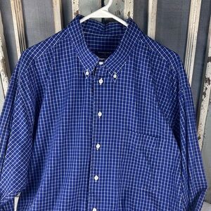 Vintage Gitman Brothers Blue and White/Cream Plaid Shirt USA